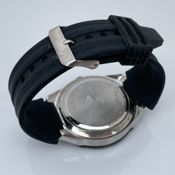 JF J Ferrar Men Watch Black Rubber Band Analog Wrist Watch - Picture 11 of 11